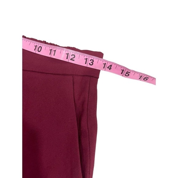 Babaton Pants Womens Size 2 Burgundy Pull On Straight Elastic Waist Trousers - Picture 5 of 7